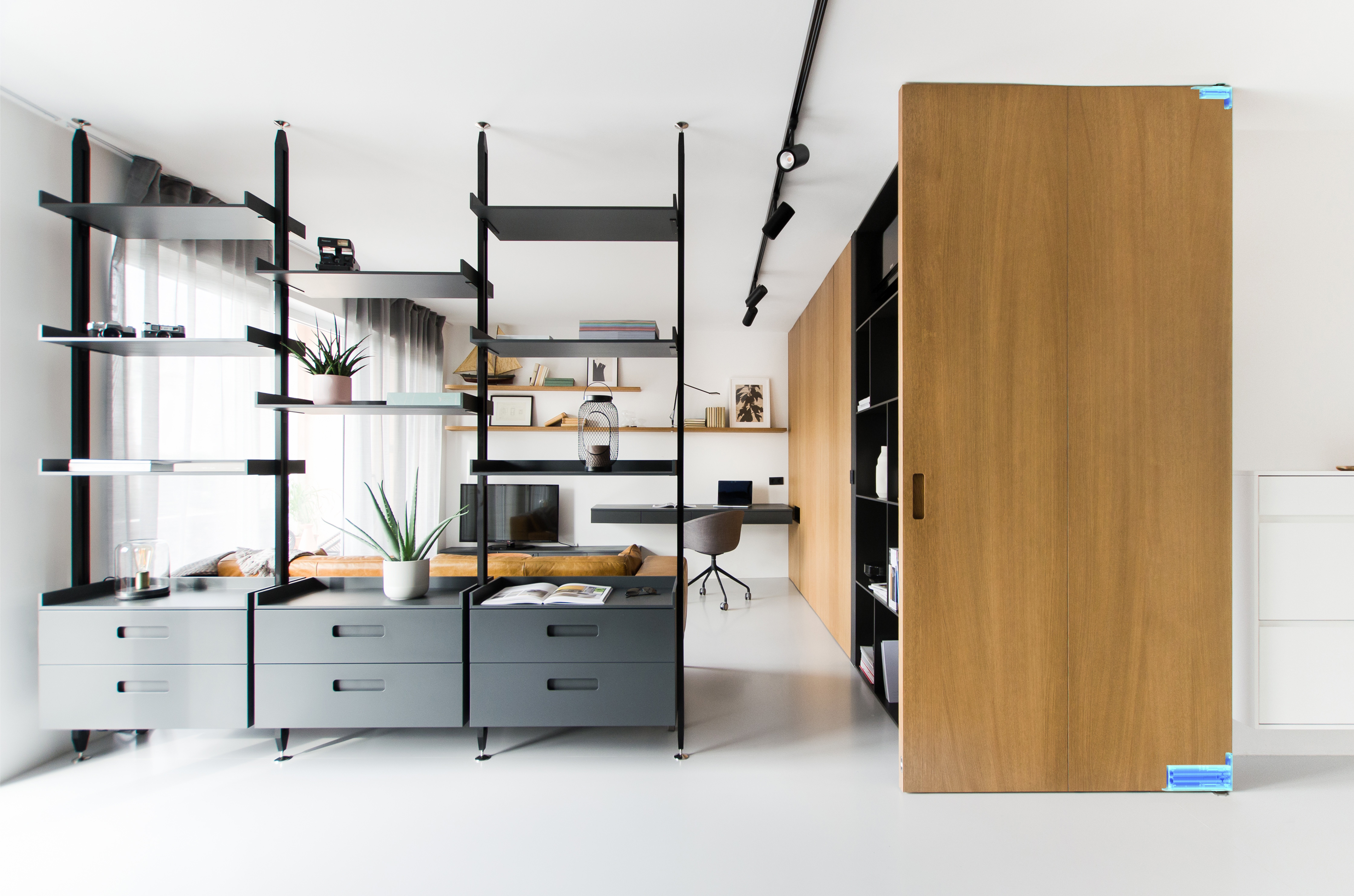 Wooden pivot door with the FritsJurgens pivot hinge systems