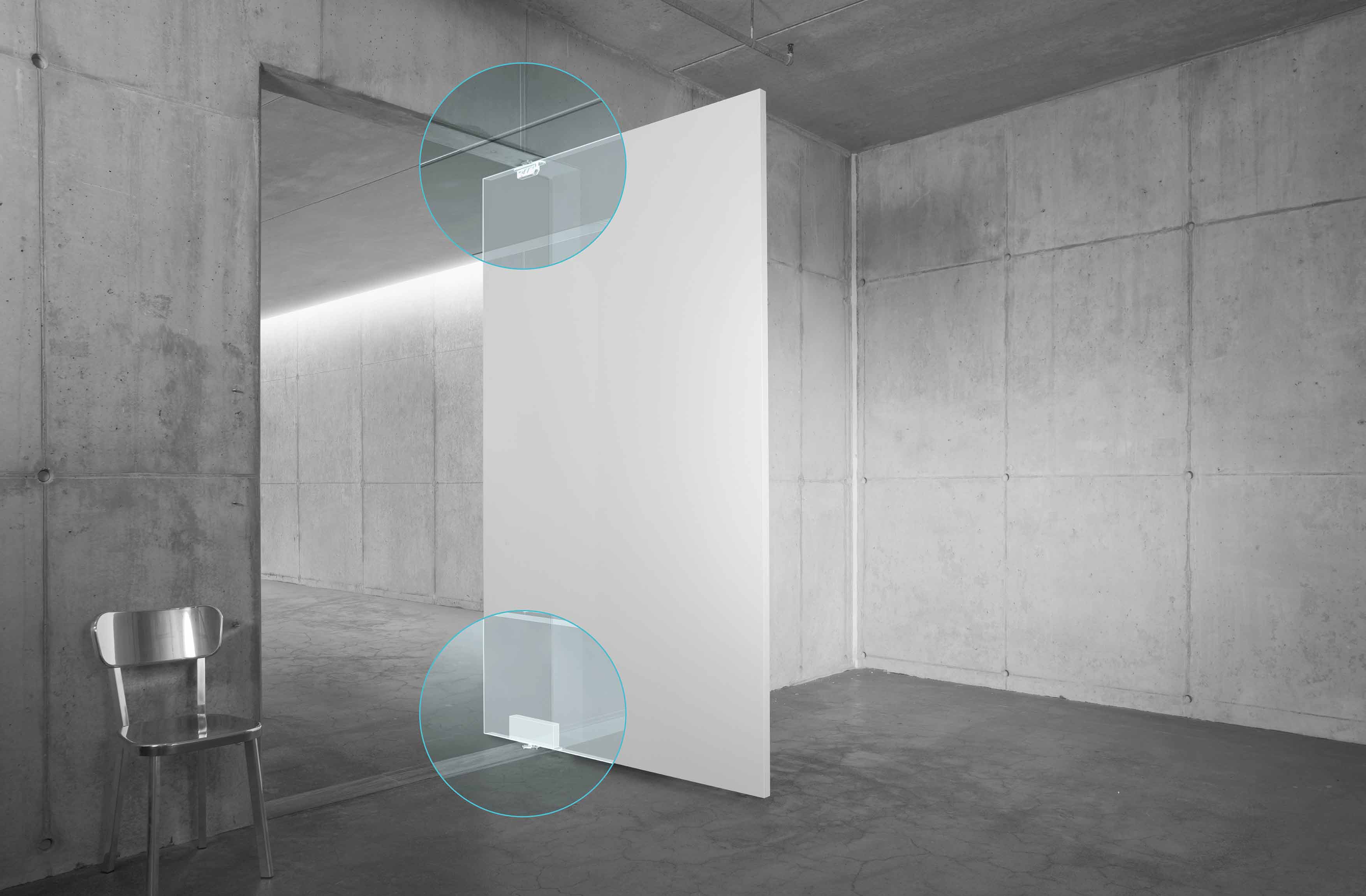 The components of a pivot hinge